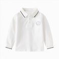 thumbnail image 1 of WUANDIXFA T-Shirt Garçon à Col Rond Tee Été Basique Uni à Manches Longues T-Shirt Garçon à Col Rond Tee, Blanc, 3-4 Ans, 1 of 3