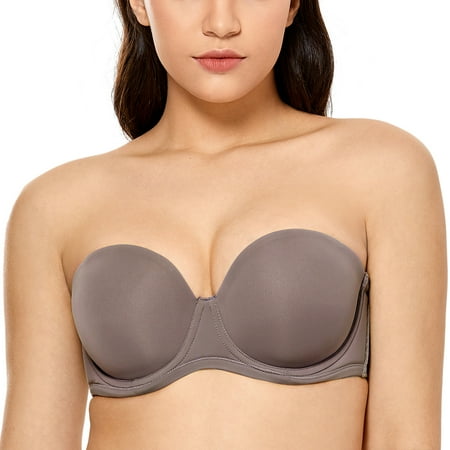

DELIMIRA Women s Underwire Contour Multiway Full Coverage Strapless Bra Plus Size