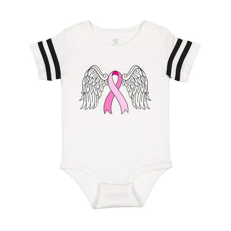

Inktastic Breast Cancer Awareness Pink Ribbom with Angel Wings Gift Baby Boy or Baby Girl Bodysuit