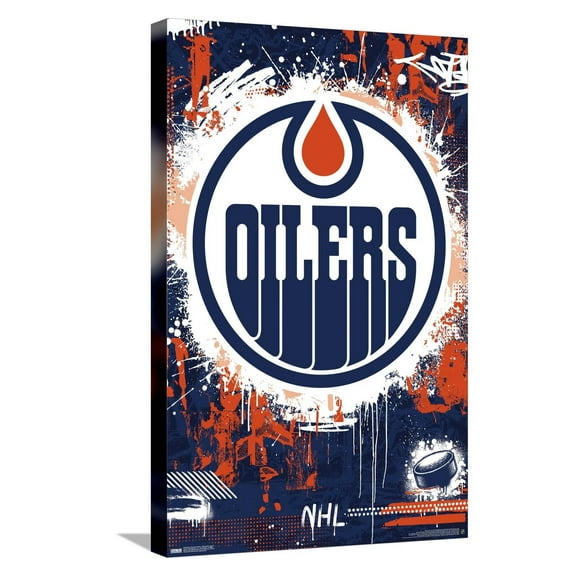 NHL Edmonton Oilers - Maximalist Logo 23 Canvas Wall Poster, 14.725" x 22.375"