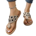 thumbnail image 3 of Norvail Ladies Flat Bottomed Beach Rhinestone Lightweight Casual Buckle Toe Sandals Flip Flops, Wide Foot Sandals For Women Dressy, Breathable Sparkly Clip Toe Design For Summer Going Out Shoes, 3 of 5