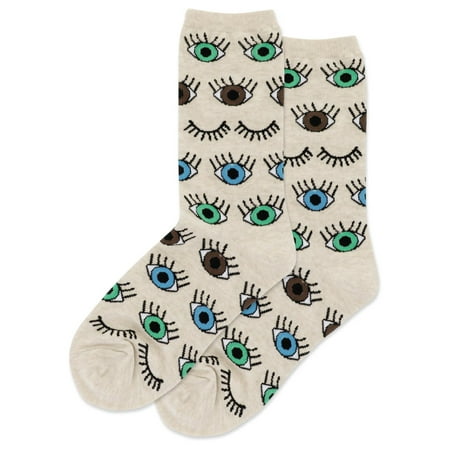 Hot Sox Womens Eyes Crew Socks