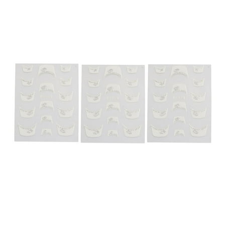 Christmas French Tip Nail Designs 3 Sets French Style Nail Art Design Sticker Nails Decals Pedicure Tips Decor ()
