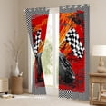 thumbnail image 3 of Castle Fairy Checkered Flag Black Out Curtains,Racing Car Curtains Pack of 2 (42x63 Each), 3 of 6