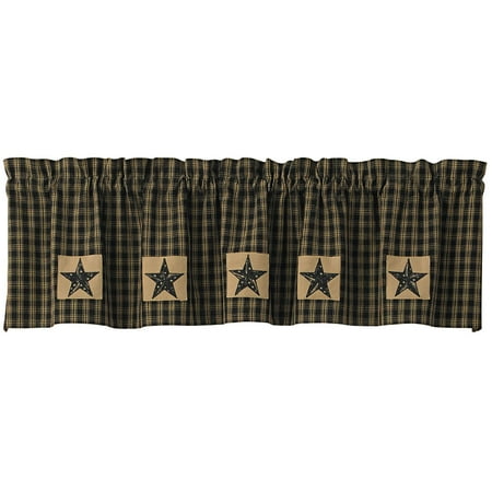 Sturbridge Hanging - Sturbridge Star Patch Lined Valance by Park Designs Black or Wine