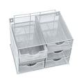 thumbnail image 6 of Pro Space Desktop Organizer Mesh Storage Cabinet Office Posdcard Pencil Holder with 6 Sliding Drawers, Silver, 6 of 7
