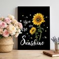 thumbnail image 2 of Canvas Wall Art, Yellow Sunflower Framed Canvas Prints for Bedroom Dining Room, Summer Flower Bee Sunshine Black Large Gallery Wrapped Wall Decor for Home Office, Gifts, 20"x24" Ship Next Day, 2 of 9