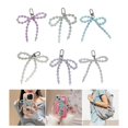 thumbnail image 2 of Colorful Beaded Bowknot Keychain Lovely Decorations Keyring Ornament Backpack Handbag Charm Pendant for Girls Women Yellow, 2 of 4