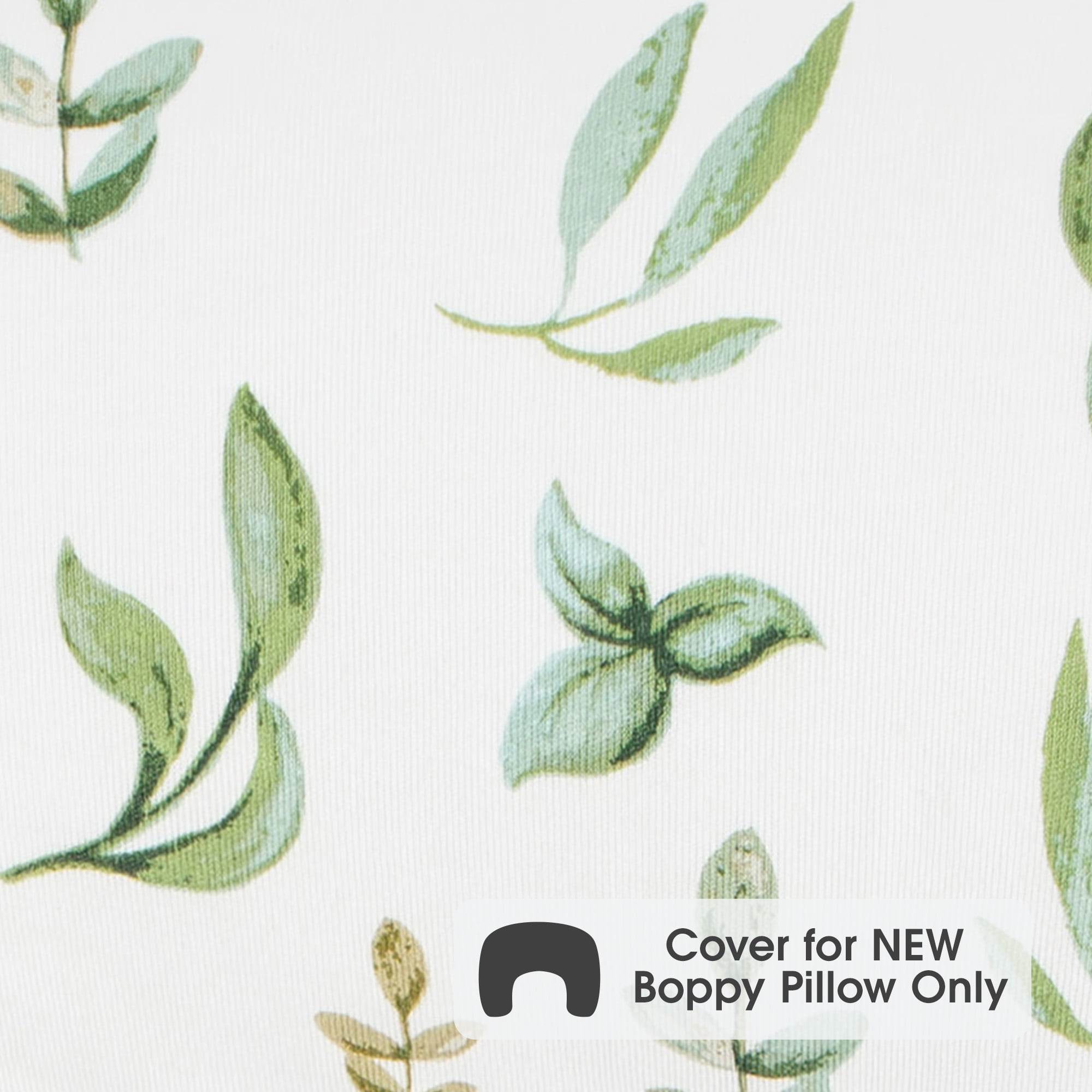 Boppy New Nursing Pillow Organic Cotton Cover, Green Leaves