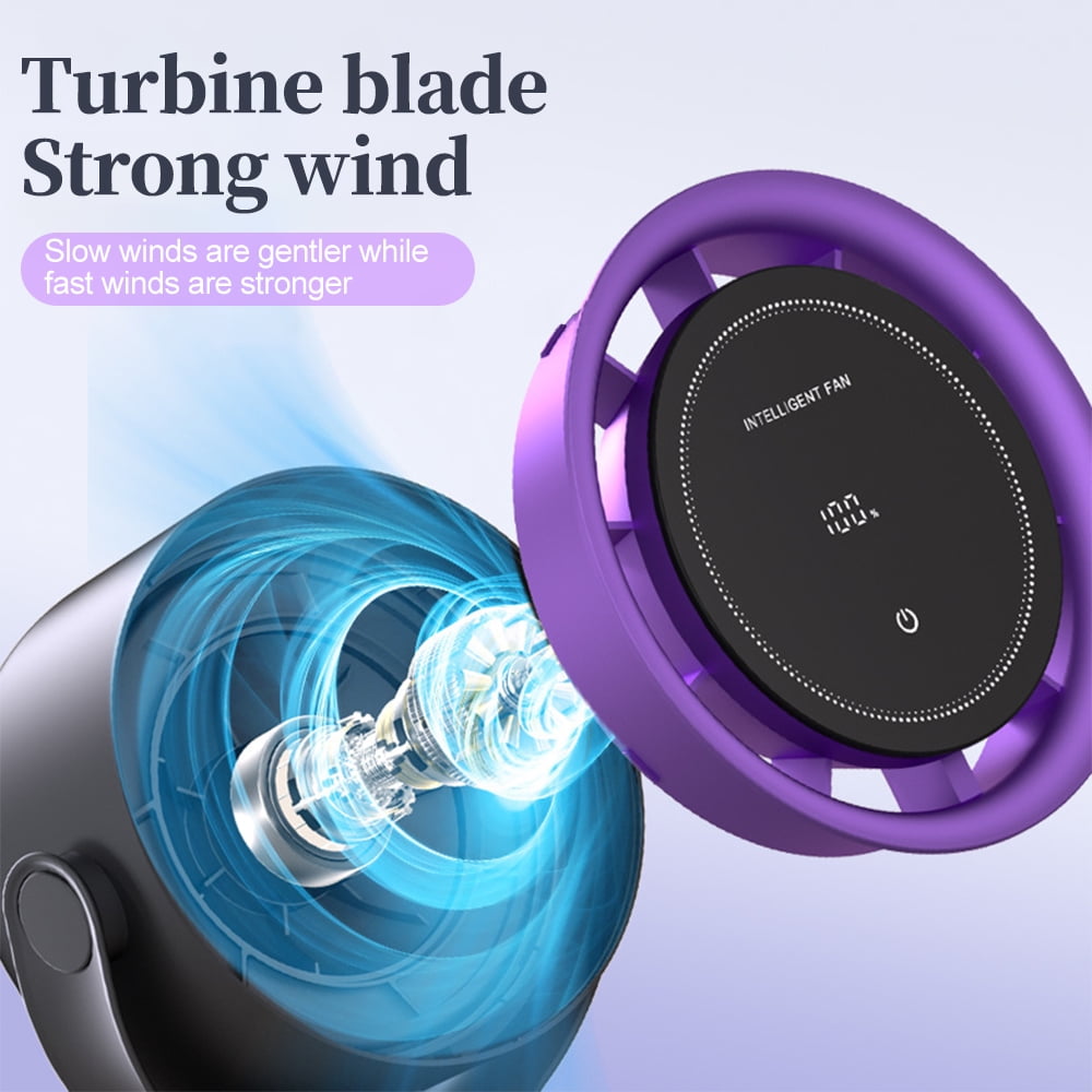 KAMIDA Table Fans, Ultra Quiet Wall-Mounted Desk Fan, Digital Display Rechargeable USB Fan,100 Speeds, Long Lasting Power, Portable Fan for Home Office Kitchen Travel Camping