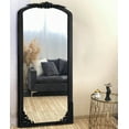 thumbnail image 2 of Wooden Arch Mirror Wall Mirror Vintage Decorative Mirror for Living Room Bedroom 71"x31",Black, 2 of 6