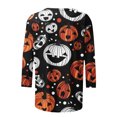 thumbnail image 4 of Puntoco Camiseta Suelta con Estampado de Moda para Mujer Camisa de Manga de Siete Puntos Camiseta Informal con Cuello Redondo Puntoco Puntoco-2894, 4 of 4