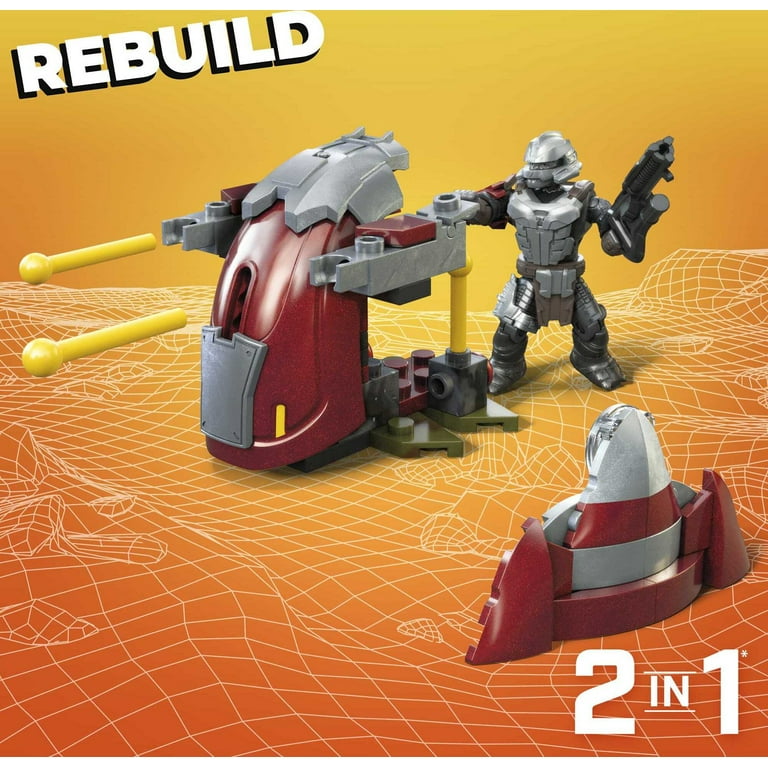 Mega Construx Halo HHC36 – Contiene 135 pezzi – Cofanetto Le Ghost de Requiem – Confezione da 4 mini statuette articolate 5 cm + nave da costruire - Giochi e Prodotti per l'Età Evolutiva
