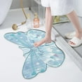 thumbnail image 5 of Blue Diatomite Butterfly Floor Mat 16x24 Inch Absorbent Non-Slip Bath Kitchen Rug, 5 of 6