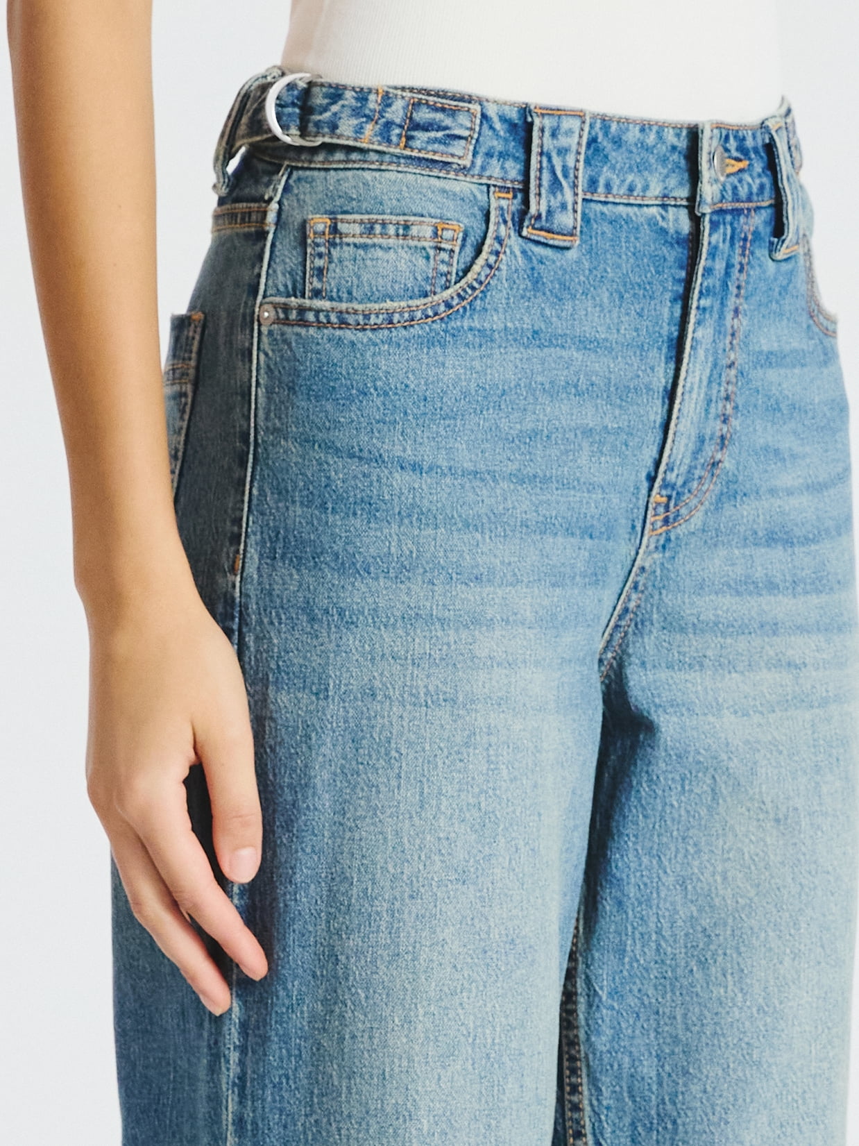 No Boundaries Baggy Carpenter Wide Leg Jeans, 32” Inseam, Women’s Sizes 00-20