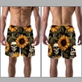 thumbnail image 3 of luoweisi Men's Beach Shorts Quick Dry Swim Trunks with Mesh Lining Sunflower Skull S, 3 of 5