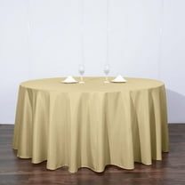 Efavormart 5 Pack Round Tablecloth, 120 Inch Stain & Wrinkle Resistant Washable Table Cloth, Decorative Polyester Fabric Table Cover for Banquet, Wedding, Dining- Champagne