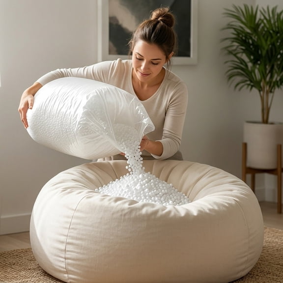 UPOUART White Foam Bean Bag Filling for Couch Cushion Filling Soft Comfortable Lounge Support