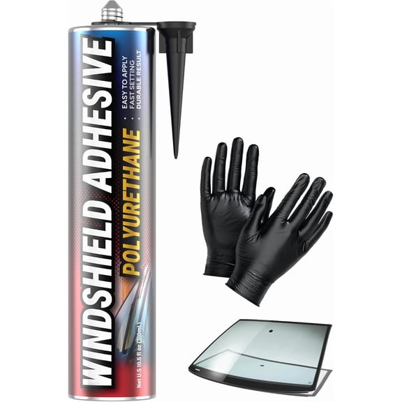 Urethane Windshield Adhesive, Quick Curing Weather Resistant Auto Glass Adhesive, 310 mL Black