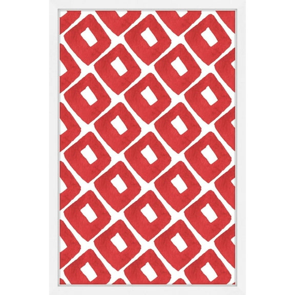 Marmont Hill "Red Squares" Framed Painting Print