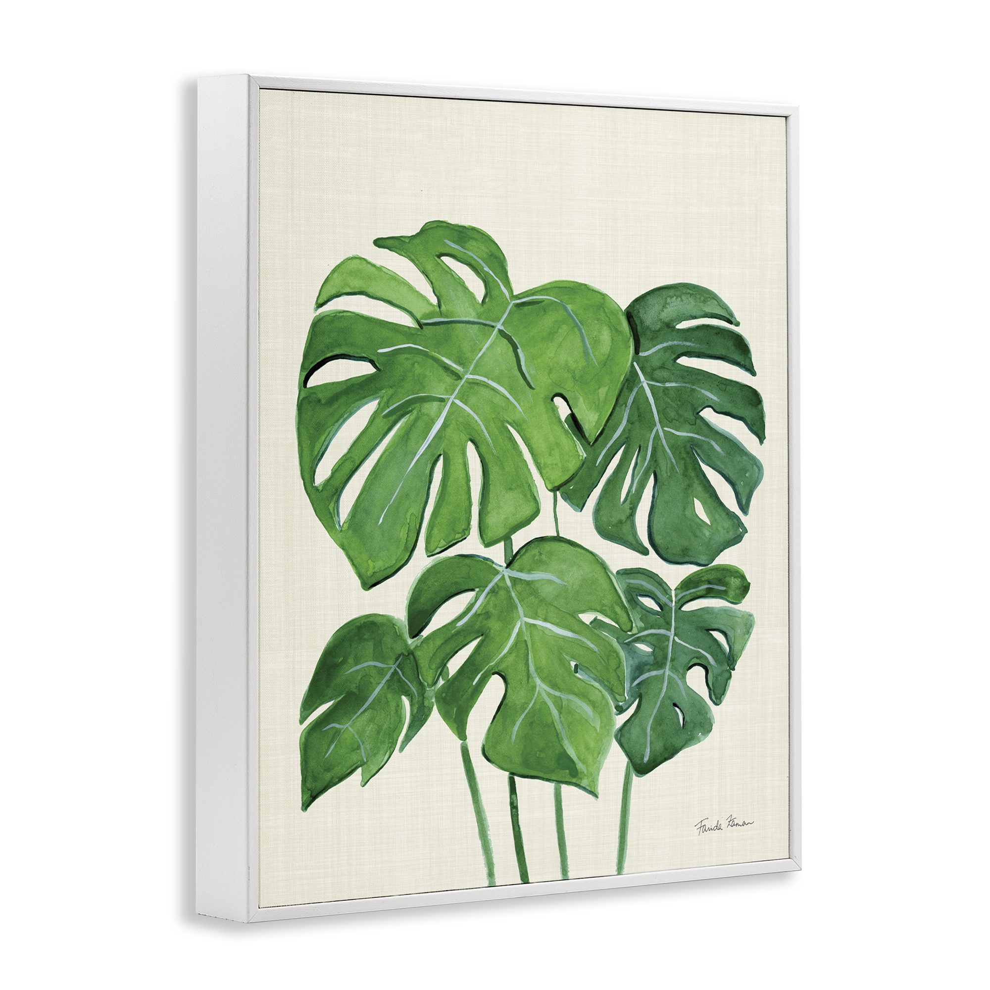 Stupell Industries Green Monstera Bundle Botanical & Floral Painting White Framed Art Print Wall Art, 11 x 14