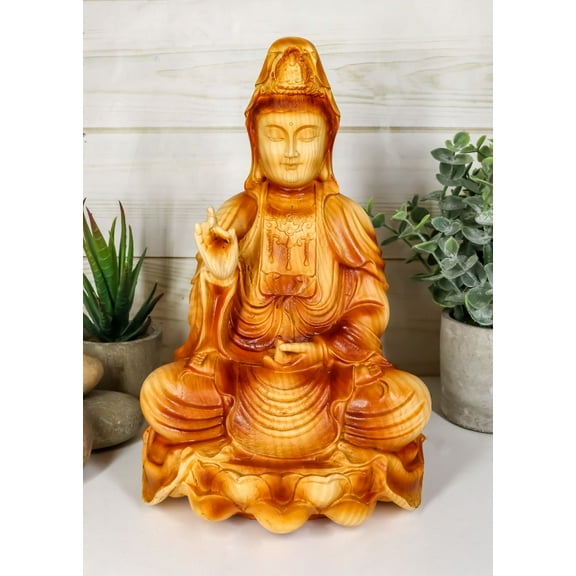 Ebros The Water and Moon Goddess Abhaya Mudra Kuan Yin Bodhisattva Statue 9" H