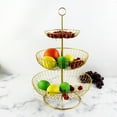 thumbnail image 5 of SPRING PARK 3 Tier Fruit Bowl Basket, Modern Design Fruits Vegetables Basket Stand, Metal Wire Basket Organizer Holder for Kitchen Countertop Storage, 5 of 6