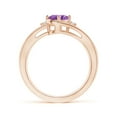 thumbnail image 2 of ANGARA Natural 0.7 Ct. Amethyst with Diamond Side Stones Ring in 14K Rose Gold for Women (Ring Size: 4), 2 of 8