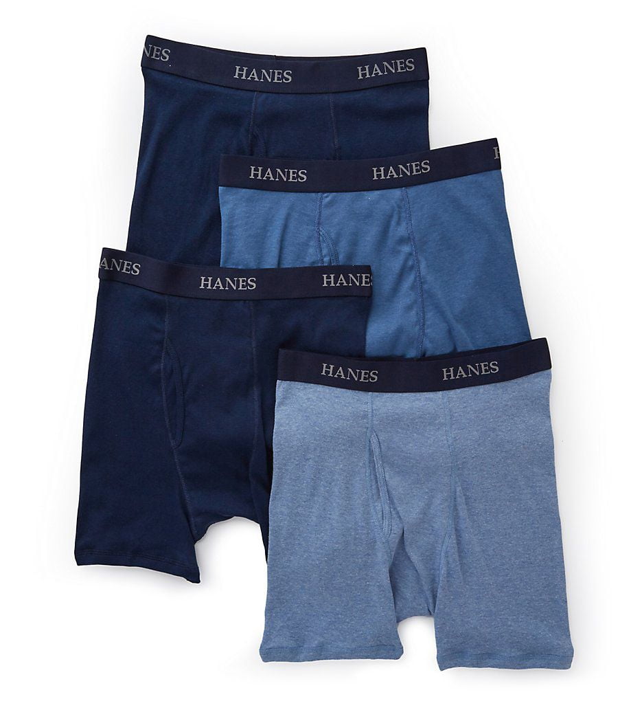 Hanes Men's Hanes Y692 Platinum Premium Boxer Briefs 4 Pack (Blue S