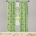 thumbnail image 4 of Ambesonne Meadow Window Curtains, Rural Flowers Field on Green, Each 28" W x 84" L, Green Multicolor, 4 of 4