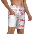 thumbnail image 3 of Balery Breast Cancer Pink Ribbons Awareness (2) Mens Swim Trunks Swim Shorts for Men Quick Dry Inseam Beach Shorts with Compression Liner Pocket-Large, 3 of 9