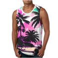 thumbnail image 2 of Penkiiy Hawaiian Tank Tops Men Summer Stylish Tropical Print Sleeveless T Shirt Workout Beach Vest Round Neck Casual Tee XL Multicolor, 2 of 5