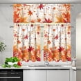 thumbnail image 5 of Thanksgiving Maple Leaves Valance & Tier Curtain 3 Pcs Set Autumn Shade Window Treatment for Kitchen Room Decorative M, 5 of 6