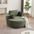 thumbnail image 6 of Leumius 55" Oversized Round Swivel Accent Chair,Upholstered Corduroy 360 Degree Swivel Chair for Living Room, Bedroom, Lounge and Projection Room,Green, 6 of 12