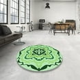 thumbnail image 3 of Ahgly Company Indoor Square Patterned Green Pepper Green Area Rugs, 4' Square, 3 of 6