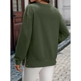 thumbnail image 4 of Female Oversized Sweatshirts Long Sleeve Hoodies Shirts Fall Side Slit Pullover Top Teen Outfits Green S, 4 of 9