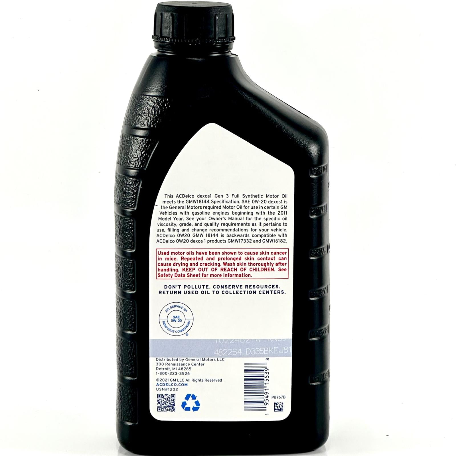 Case of 6 Quarts of ACDelco 0W20 Dexos D Diesel Motor Oil