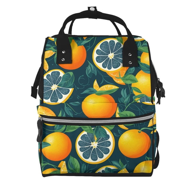 Disketp Fresh Orange Mochila de Pañales de Gran Capacidad con Múltiples Bolsillos, Mochila de Viaje Multifuncional para Bebé, Unisex, Moderna y Resistente