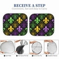 thumbnail image 6 of Kll Mardi Gras1 Windshield Sun Shade 2-Piece Foldable Car Front Window Sunshade For Most Sedans Suv Truck - Auto Sun Blocker Visor Protector Blocks Max Uv Rays - Medium, 6 of 7