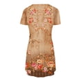 thumbnail image 5 of DTBPRQ Women's Casual Floral Beach Dress Summer T Shirt Dresses Short Sleeve Swing Dress with Pockets, 5 of 5