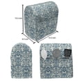 thumbnail image 4 of Ivory and Blue Stand Mixer Cover, Damask Swirled Leaves and Blooming Flowers Baroque Arrangement, Kitchen Appliance Organizer Bag Cover with Pockets, 5 Quarts, Petrol Blue and Ivory, by Ambesonne, 4 of 4