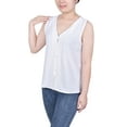 thumbnail image 2 of Petite Sleeveless Button Front Blouse, 2 of 4