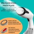 thumbnail image 3 of True & Tidy Tidy Hand Held Portable Clothes Steamer,  1200W, With A Stainless-Steel Plate, 3 of 6