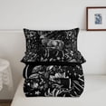 thumbnail image 5 of Manfei Pretty Rose Twin Comforter Sets,Vintage Buck Print Bedding Set,Dark Gray,Black Reversible,2pcs,1 Comforter and 1 Pillowcase, 5 of 7