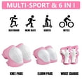 thumbnail image 6 of Kids Protective Gear, Knee Elbow Pads with Wrist 3 in 1 Sports Gear Set for Bike, Cycling, Skateboard, Pink, 6 of 9