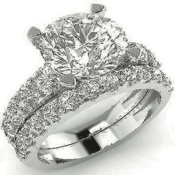 3.58CT Round Cut Lab Created Diamond (VVS1,D) 14K White Gold Halo Rings Fine Jewelry for Women Gifts