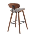 thumbnail image 4 of Fox Modern Swivel Bar Height Stool with Speckled Brown Upholstered Seat and Walnut Wood Frame, 4 of 5