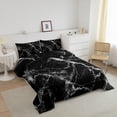 thumbnail image 2 of YST Black Marble Comforter Set, Queen Size, Modern Marble Texture, Artwork, Stone Pattern, Soft Microfiber, Duvet Insert, 2 of 5
