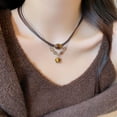 thumbnail image 5 of Vintage Leather Tiger Eye Stone Necklace Chinese Layered Neck Chain, 5 of 9
