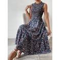 thumbnail image 3 of Floral Printed Panelled Sleeveless A-Line Maxi Dress for Women, 3 of 5